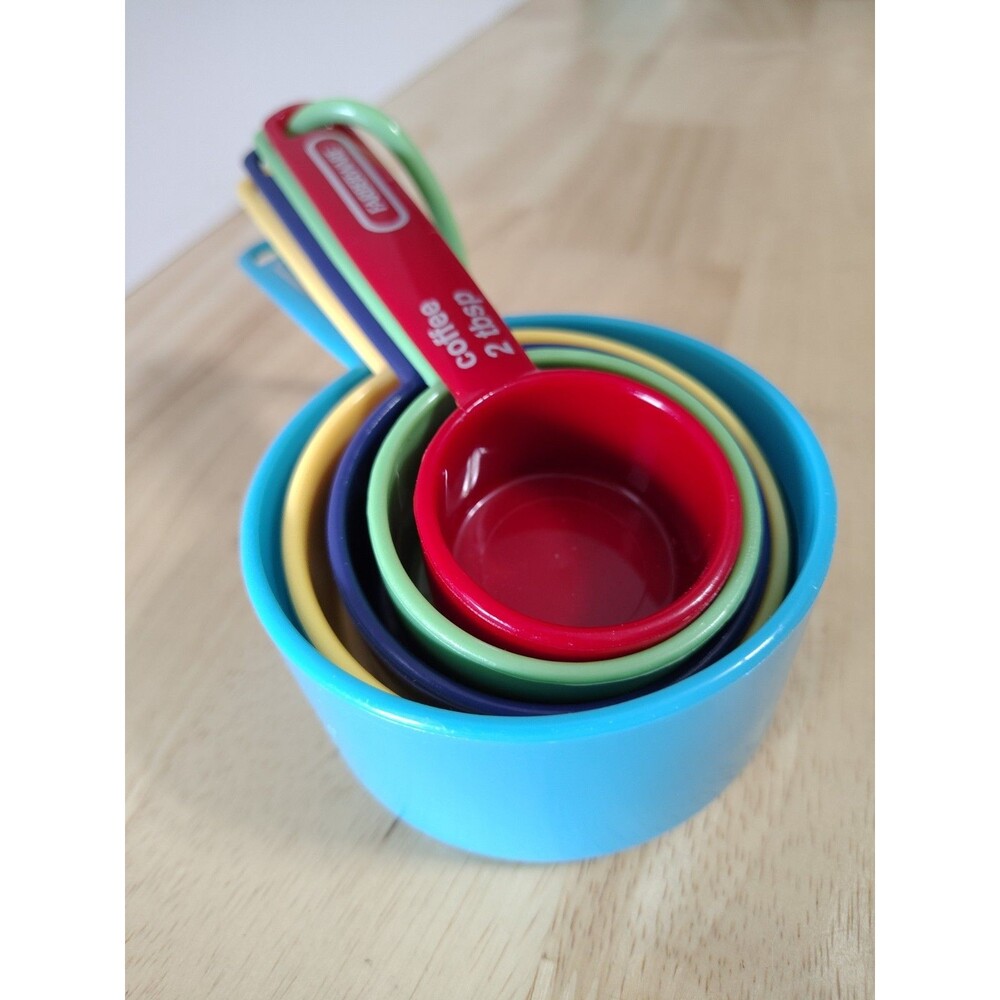 Professional 5-Piece Measuring Cup Set with Coffee Scoop Durable Plastic Kitchen